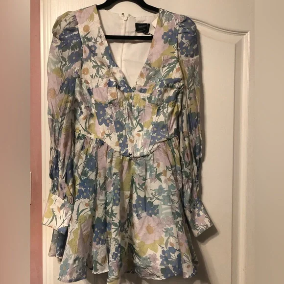 ✨🦋BNWT- BARDOT Zelina mini dress in spring floral- size US 4🌸🌼 - Picture 3 of 7